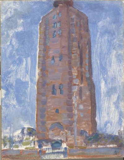Lighthouse at Westkapelle in Brown, 1909 Piet Mondrian